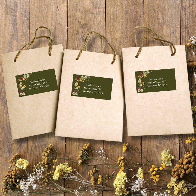 Etiqueta Chá de fraldas verde de flor silvestre russa (Criador carregado)