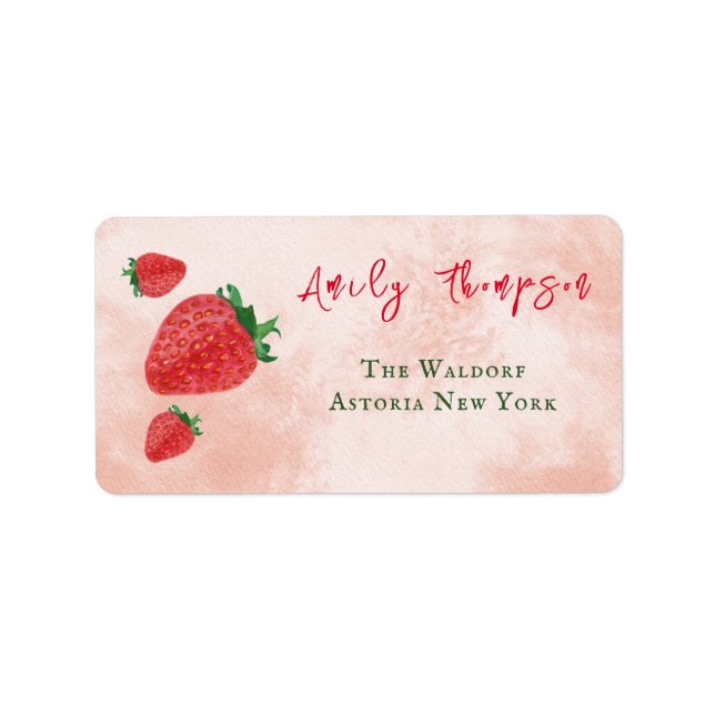 Etiqueta Chá de fraldas Verde Vermelho de Morango Cugado (Frente)