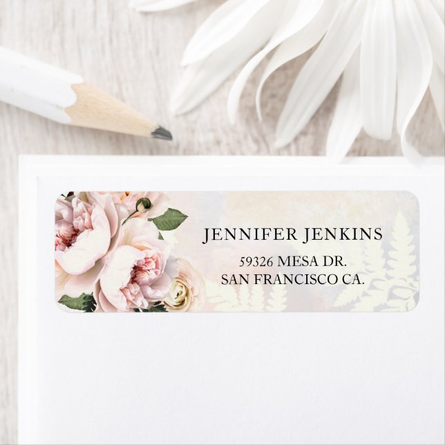 Etiqueta Chá de Noiva Floral Rosa Claro (Insitu)