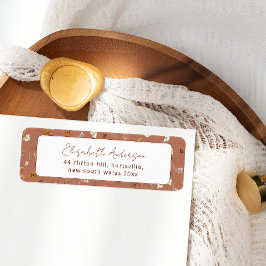 Etiqueta Chá de panela Bohemian Terracotta Wildflower