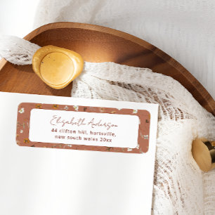 Etiqueta Chá de panela Bohemian Terracotta Wildflower