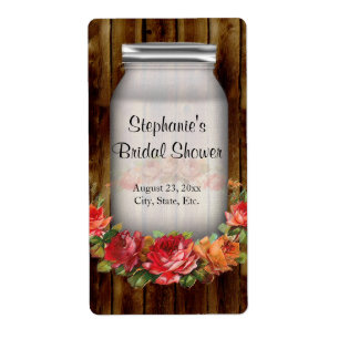 Etiqueta Chá de panela da grinalda da flor do frasco de