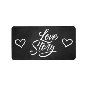 Etiqueta Chá de panela De Chalkboard Amor Corações Casam