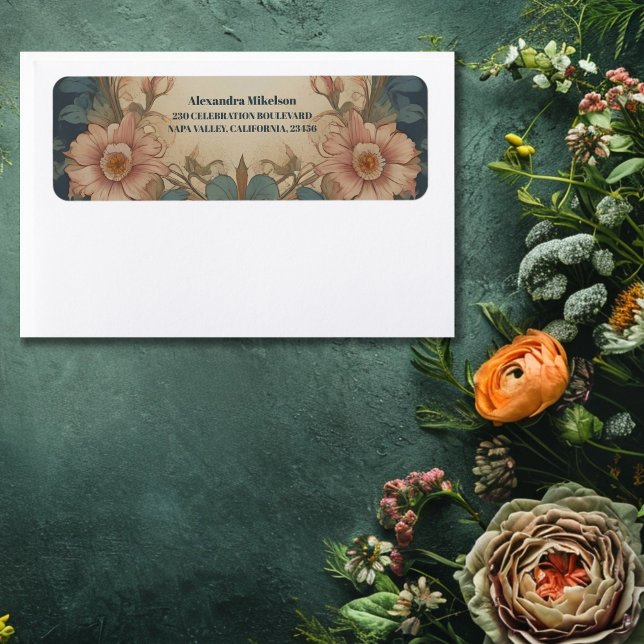 Etiqueta Chá de panela Elegante Arch Art Nouveau (Criador carregado)