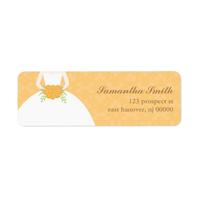 Etiqueta Chá de panela Orange Damask (Frente)