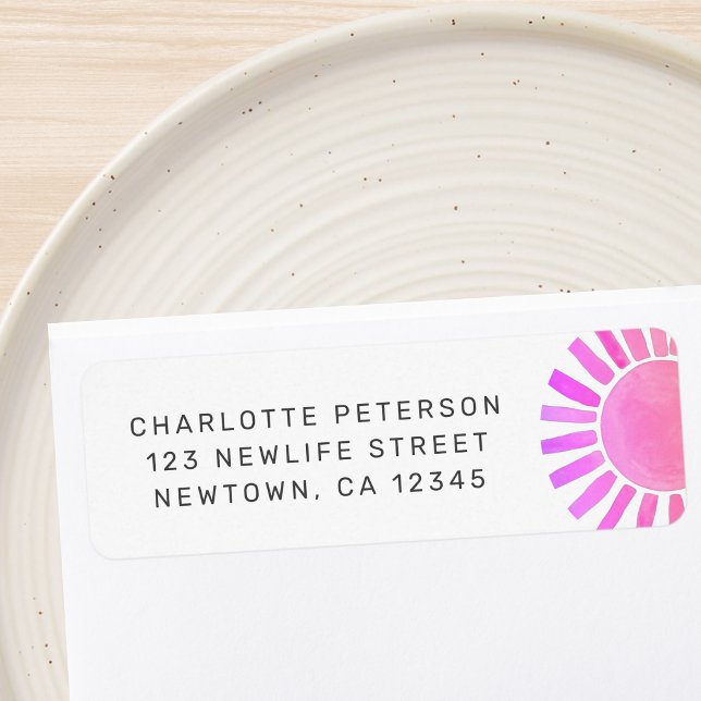 Etiqueta Chamada de Volta para Chá de Bebê Sol Rosa (Criador carregado)