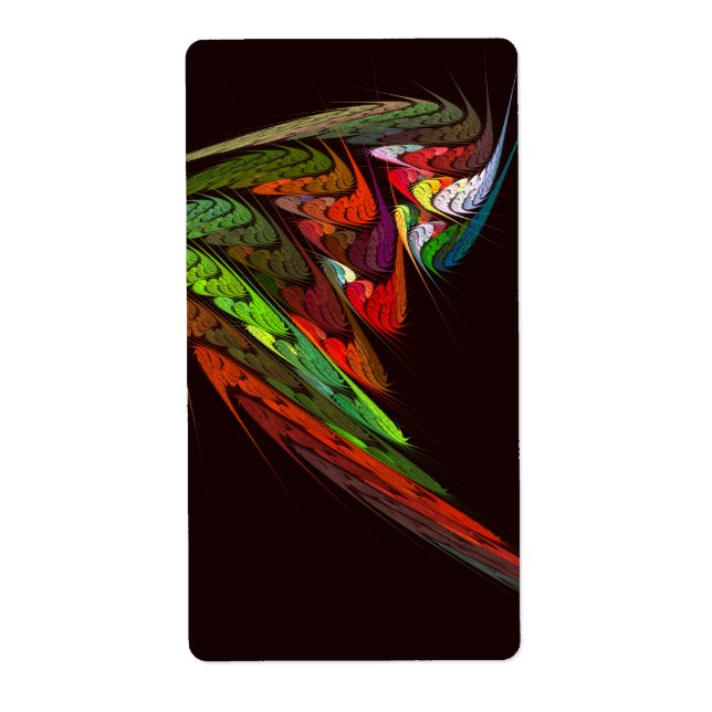 Etiqueta Chameleon Abstrato Art Fractal (Frente)