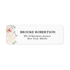 Etiqueta Champanhe Ivory Blush Floral Cor-de-rosa Casamento