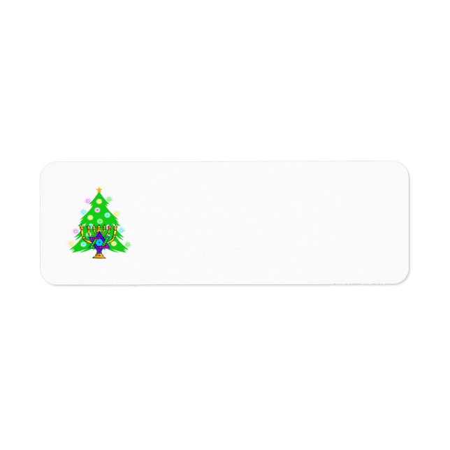 Etiqueta Chanukah e o Natal juntos (Frente)
