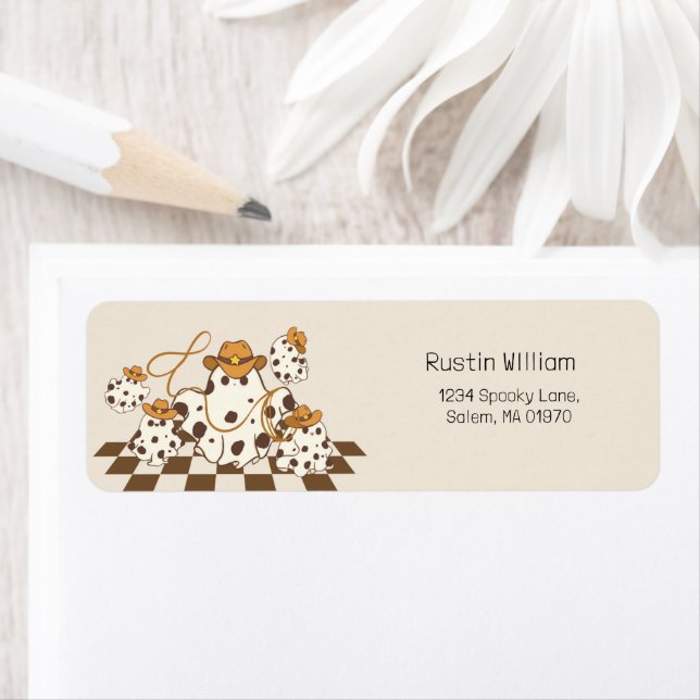 Etiqueta Chão de Padrão Verificado no Halloween do Cowboy R (Insitu)