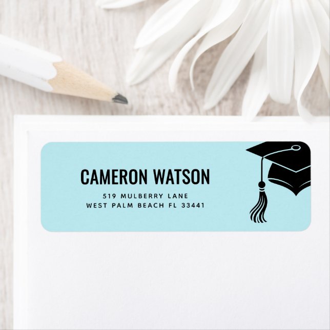 Etiqueta Chapéu de Graduação Personalizado Moderno e Borla (Insitu)