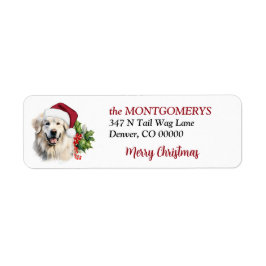 Etiqueta Chapéu de Papai Noel Great Pyrenees Endereço de De