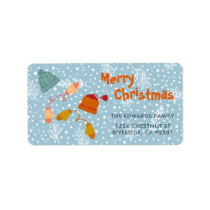 Etiqueta Chapéus e Mittens Winter, de malha