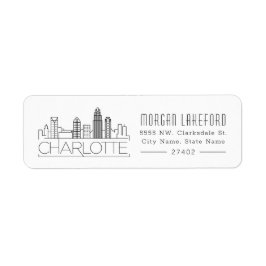 Etiqueta Charlotte Stylized Skyline |