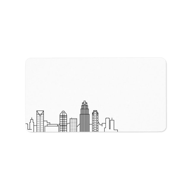 Etiqueta Charlotte Stylized Skyline | Rótulo do Vazio (Frente)
