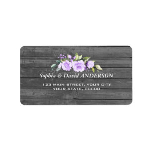 Etiqueta Charm Lavanda Floral Barn Wood Casamento
