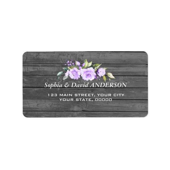 Etiqueta Charm Lavanda Floral Barn Wood Casamento (Frente)