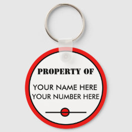 Etiqueta chaveiro ID com seu nome, seu número