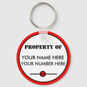 Etiqueta chaveiro ID com seu nome, seu número