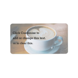 Etiqueta Chávena de café com um coração