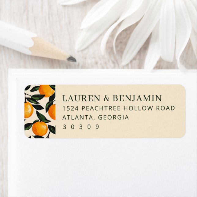 Etiqueta Cheerful Beige Citrus Oranges (Insitu)