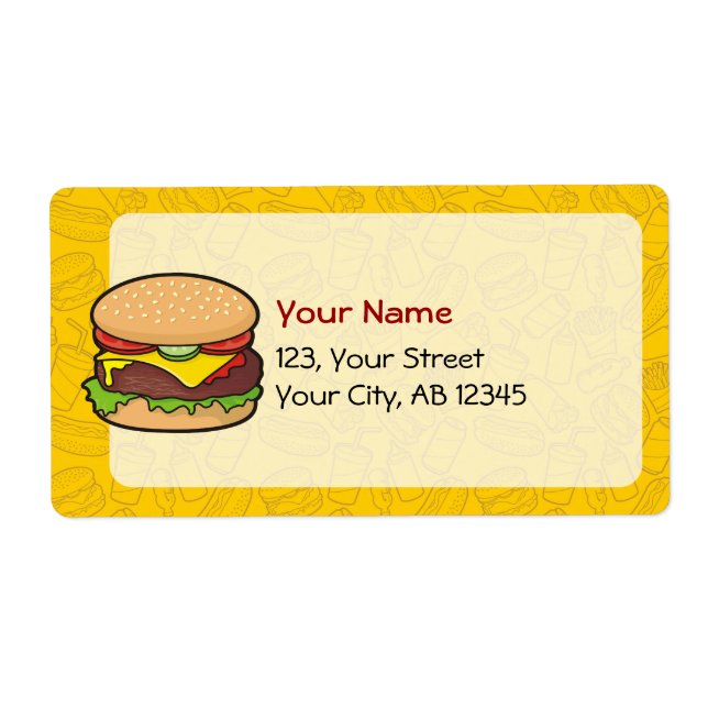 Etiqueta Cheeseburger (Frente)