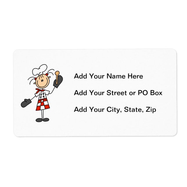 Etiqueta Chef Feminino com Mitra e Colheres de Madeira (Frente)