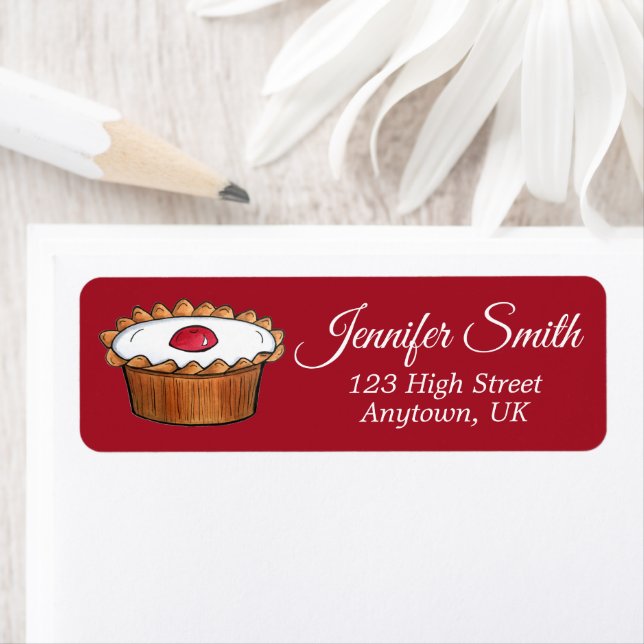 Etiqueta Cherry Bakewell Tart British Comida Bakery Café (Insitu)