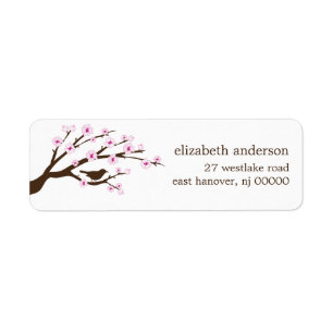 Etiqueta Cherry Blossoms Endereço Labels