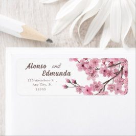 Etiqueta Cherry Blossoms Watercolor Floral Personalizado