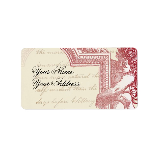 Etiqueta Cherub Frame, em framboesa, (Frente)