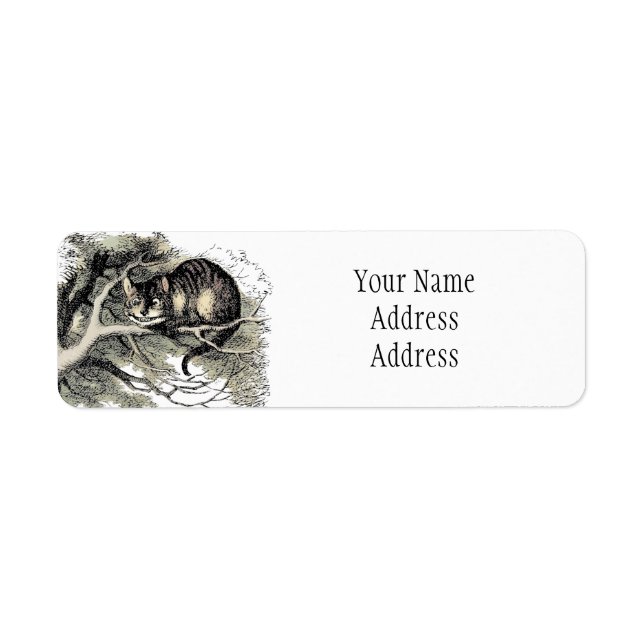 Etiqueta Cheshire Cat Alice Wonderland Classic (Frente)