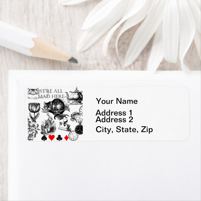 Etiqueta Cheshire Cat Classic Alice em Maravilderland (Insitu)