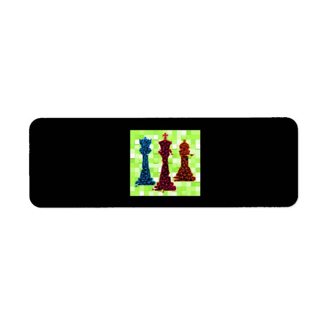 Etiqueta Chess Lover | Rainha King Bishop Chess (Frente)