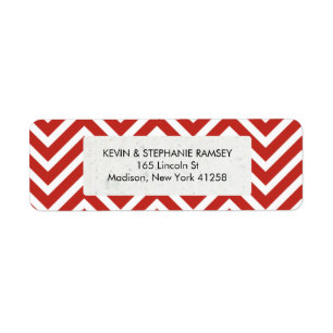 Etiqueta Chevron vermelho e branco