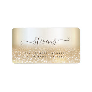 Etiqueta Chic adorable script gold glittery family