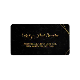 Etiqueta Chic Black & Dourado Quadro geométrico