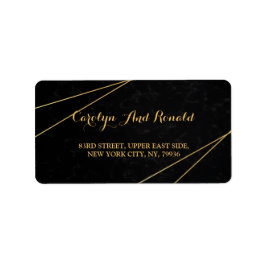 Etiqueta Chic Black & Dourado Quadro geométrico