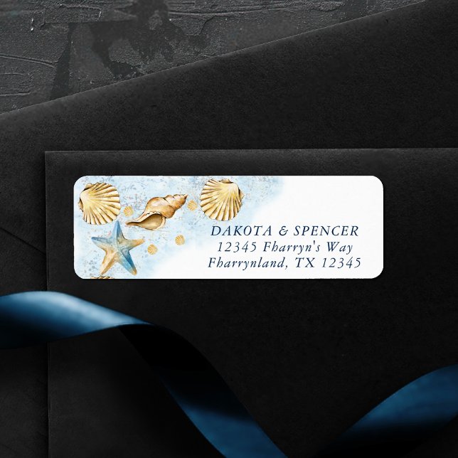 Etiqueta Chic costal | Endereço de devolução de recifes de  (Criador carregado)