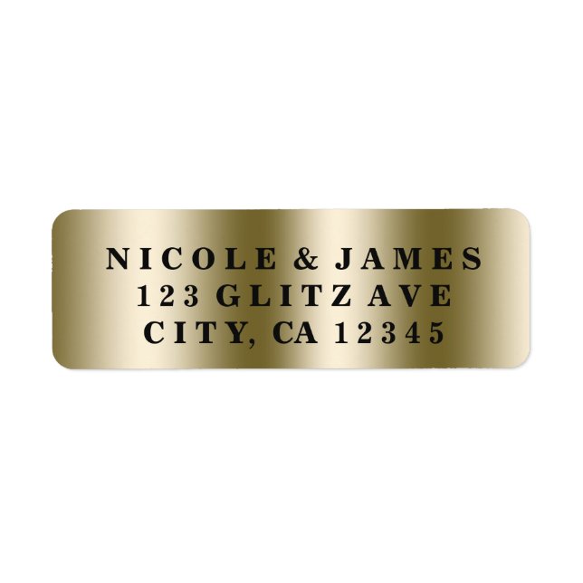 Etiqueta Chic de Glamor Elegante Dourado Glam de o (Frente)