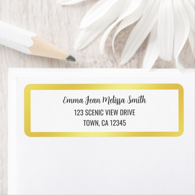 Etiqueta Chic Dourada Glamorosa Moderna com Quadro de ouros (Insitu)