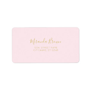Etiqueta Chic Elegante Dourado Minimalista Rosa Esbranquiça