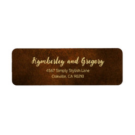 Etiqueta Chic Elegante Marrom Escuro Texturizado Acento Dou