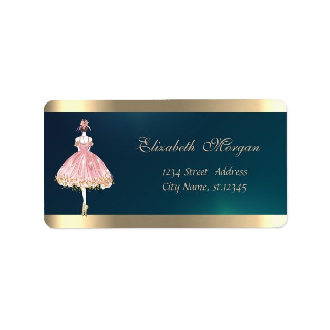 Etiqueta Chic Elegante sofisticado,Verde Ballerina (Frente)