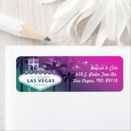 Etiqueta Chic Hot Pink Las Vegas Endereço De Casamento