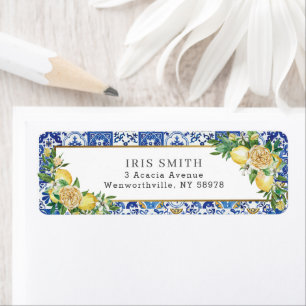 Etiqueta Chic Lemon Mediterranean Greenery Address