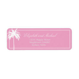 Etiqueta Chic Moderna Elegante Rosa Palm Tree