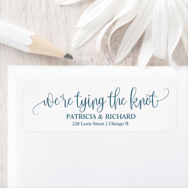 Etiqueta Chic Script Estamos Nos Casando Endereço de Retorn (Insitu)