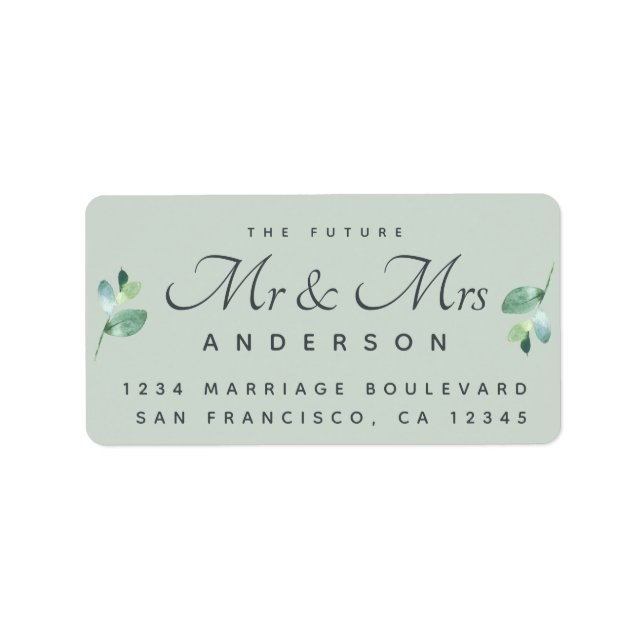 Etiqueta Chic Script Foliage Future Mr. (Frente)