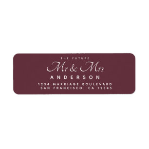 Etiqueta Chic Script Future Sr. Burgundy Endereço de Regres